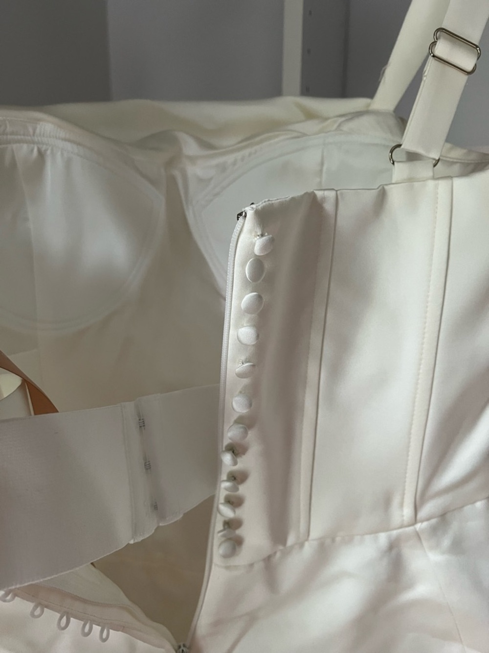 NWT Meshki “Isabel” Satin Corset Mini Dress - White - Picture 9 of 10